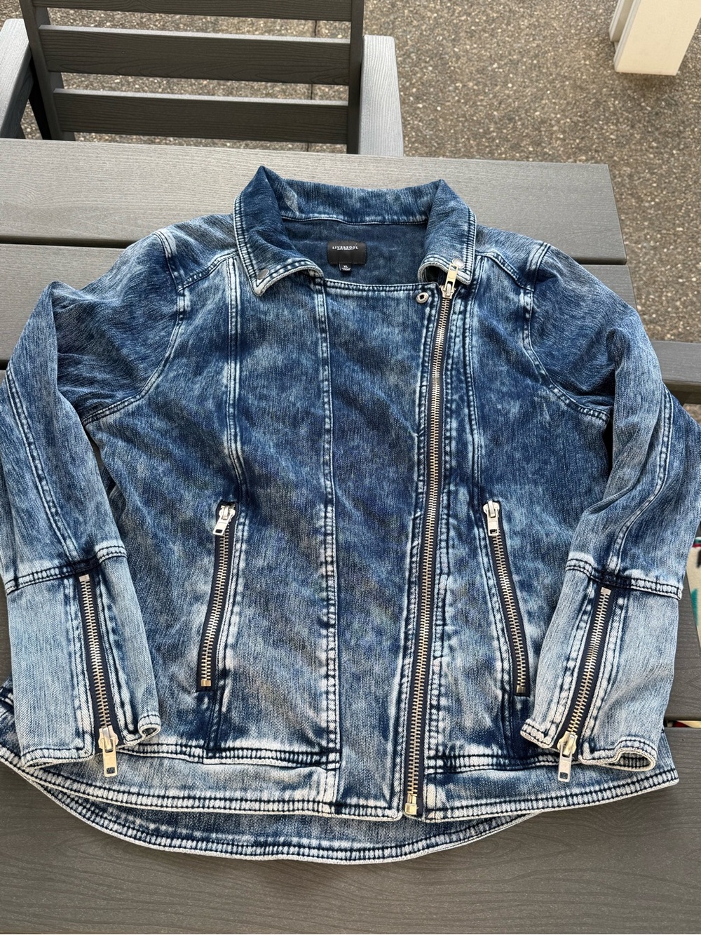Liverpool Bradford Moto Denim Jacket XL | Like New - Picture 13 of 16
